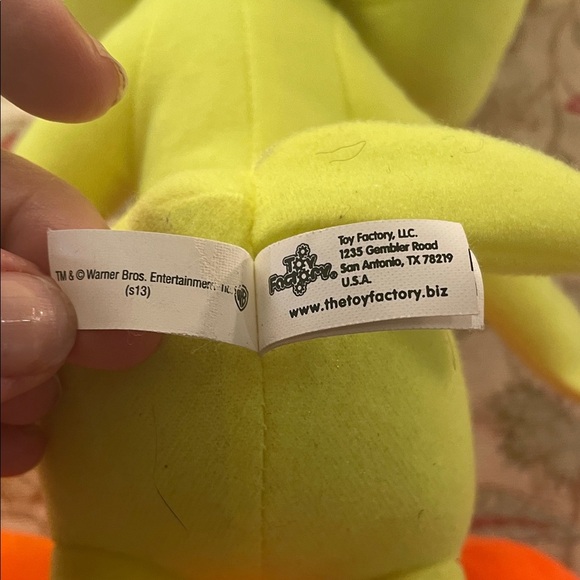 Loony Tunes Show Large Tweety Bird Vibrant Plush Bird Toy Lime Green and Orange - Picture 6 of 10